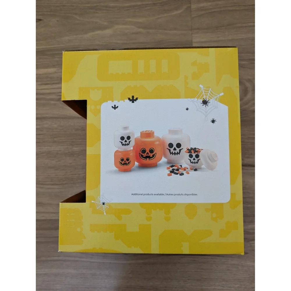 LEGO Storage Head Large Halloween Pumpkin Jack-O-Lantern Stackable Orange New